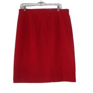 Sag Harbor Straight Skirt Red Lined Knee Length Size 18 NWT